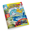 Bunt gestaltetes Magazincover mit der Aufschrift „Pokémon – Das offizielle Magazin“. Zentral sind drei gezeichnete Pokémon-Figuren: ein gelbes Mauswesen, ein blau-graues Delfinwesen im Wasser und ein grünlich-beiges Pflanzenwesen am Strand. Hintergrund mit Meer, Strand und Palmen, unten ein gelbes Feld mit der Aufschrift „Coole Poster“, rotem Hinweisfeld „Gewinne 1 von 16 3D-Puzzles!“ sowie Logos von „Panini“ und „www.pokemon.de“.
