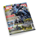 Titelblatt des Magazins „MOTORRAD NEWS“ Ausgabe August 2026 mit großem Foto eines fahrenden Motorrads Suzuki V-Strom in blau-weiß. Hauptüberschrift „Frau Strom ist zurück“. Weitere Texte: „Fahrbericht Suzuki SV-7GX“, „BMW S1000R“, „Honda CB 1000 Hornet“, „100 Jahre Ducati – Die Einzylinder“, „Szene-Reportagen“. Mehrere kleinere Fotos von Motorrädern auf Straßen und in Landschaften, gelbes und rotes Textlayout vor hellem Hintergrund.