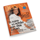 Cover der Zeitschrift DONNA mit einer lächelnden Frau und Schlagzeilen wie Es kann so schön sein, das Leben und Ich will nicht jünger aussehen.