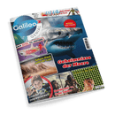Galileo GENIAL Magazin mit großem Hai auf dem Titelblatt, der Schlagzeile Geheimnisse der Meere und weiteren Artikeln zu Hai-Anatomie und Unterwasserwelt.