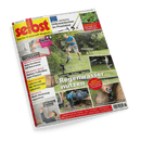 Cover von Selbst ist der Mann, Juni 2025. Zentral ist ein Mann im Garten zu sehen, der gräbt, umrahmt vom Titelthema 'Regenwasser nutzen'.