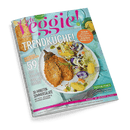 Cover des Magazins slowly veggie! mit panierten Auberginenschnitzeln und Kartoffelsalat, Schlagzeile TRENDKÜCHE!