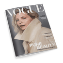 Vogue Deutsch Cover mit Nadja Auermann in hellem Ledermantel und der Schlagzeile Pure Beauty.
